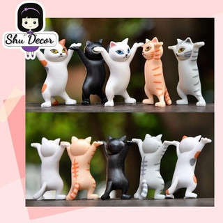 Mô hình mèo nhảy múa dễ thương trang trí