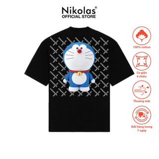 Áo thun trẻ em nikolas 100% cotton doraemon tshirt