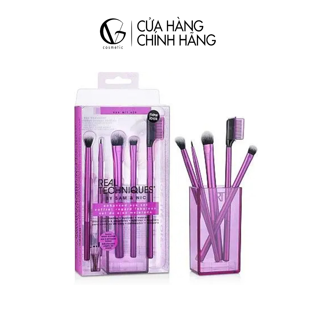 Bộ cọ REAL TECHNIQUES trang điểm dành riêng cho mắt 5 cây có hôp đựng