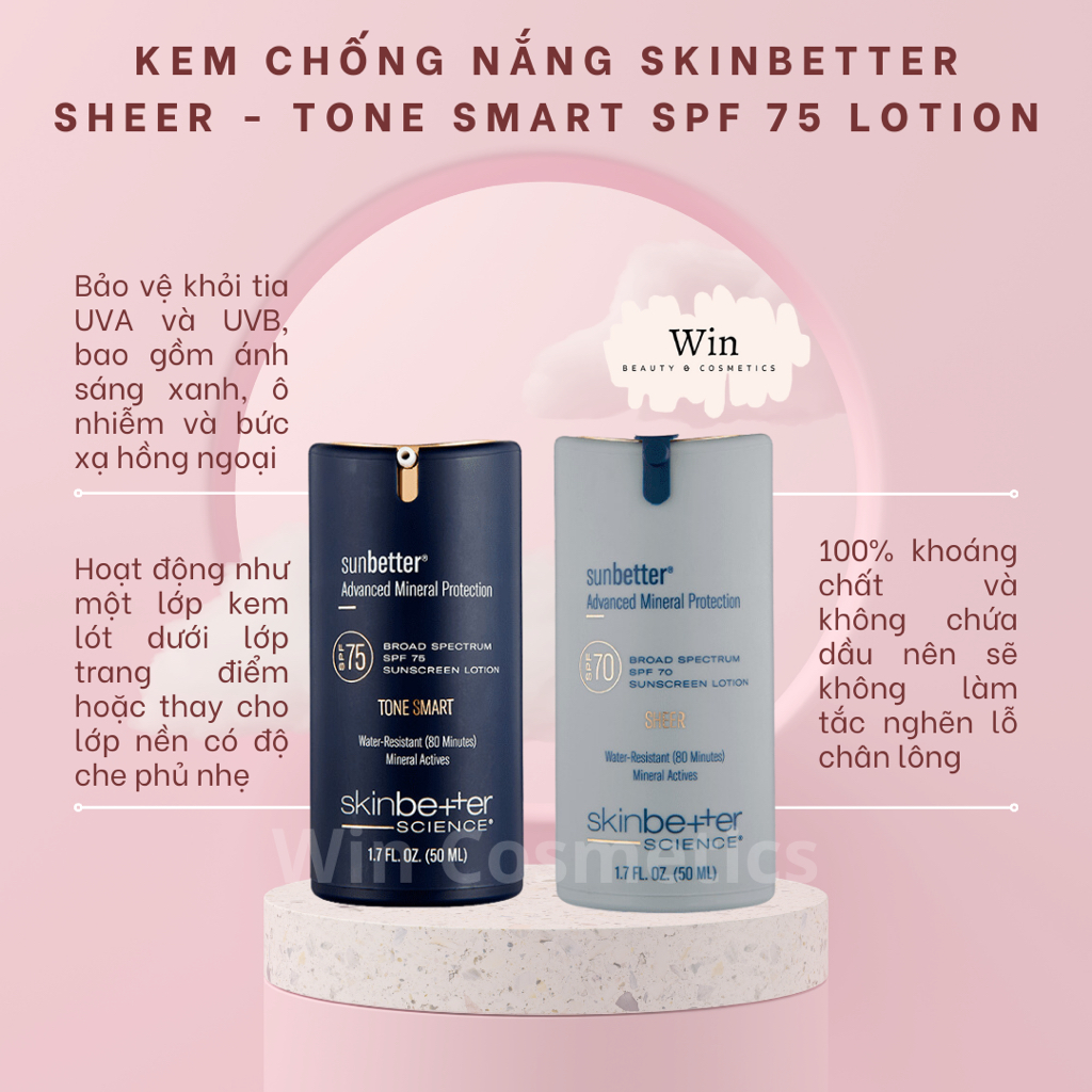Kem chống nắng Skinbetter Science SunBetter Sheer - Tone Smart SPF 75 Lotion
