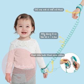Dây đeo cổ tay Dắt trẻ an toàn phản quang chống lạc cho bé