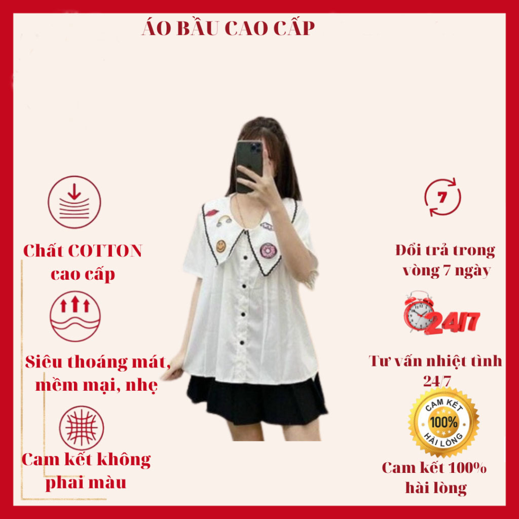 Áo Bầu cổ bèo☘️hàng loại 1☘️áo bà bầu siêu đẹp☘️phong cách hàn quốc phù hợp với đi chơi,đi làm☘️freesize