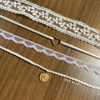 MEE BLING ♡ Vòng cổ choker tông màu trắng White Choker Necklace