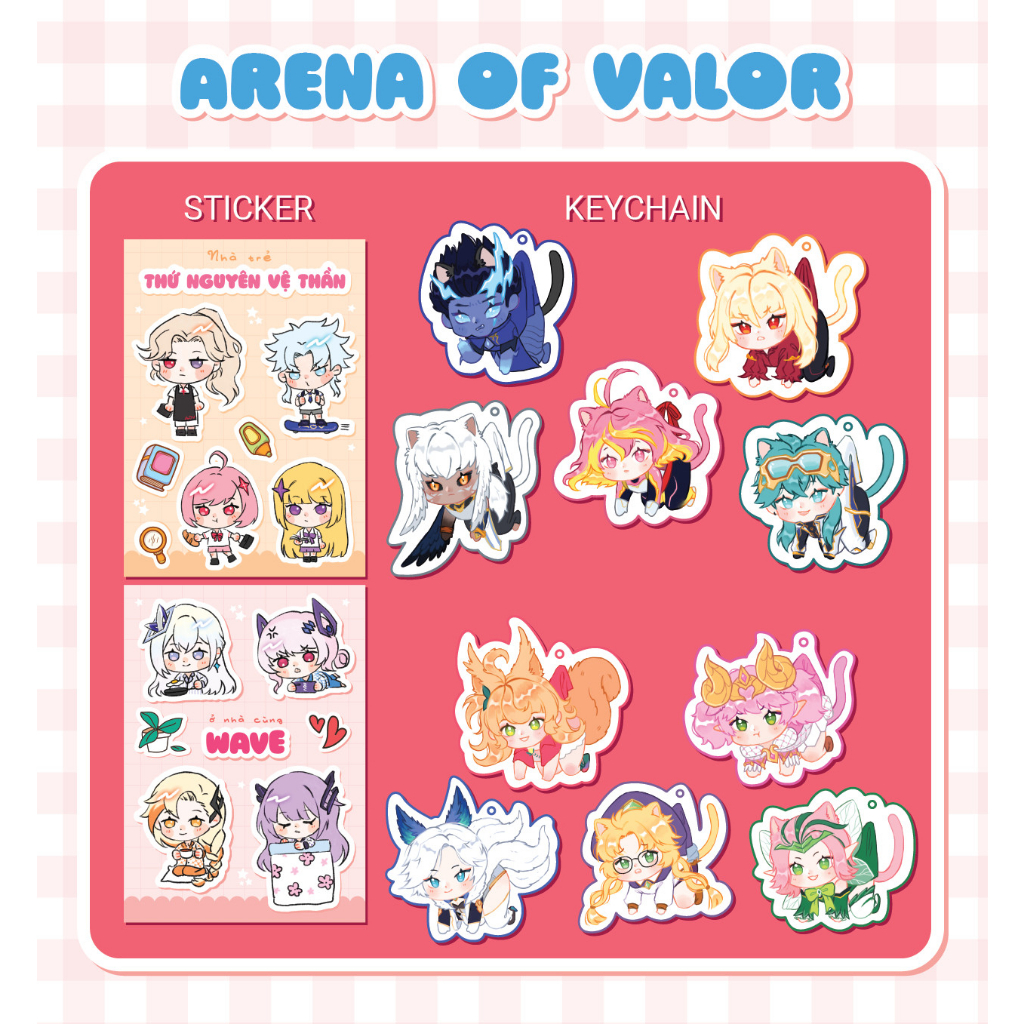 STICKER LIÊN QUÂN. MÓC KHÓA LIÊN QUÂN CHIBI DỄ THƯƠNG
