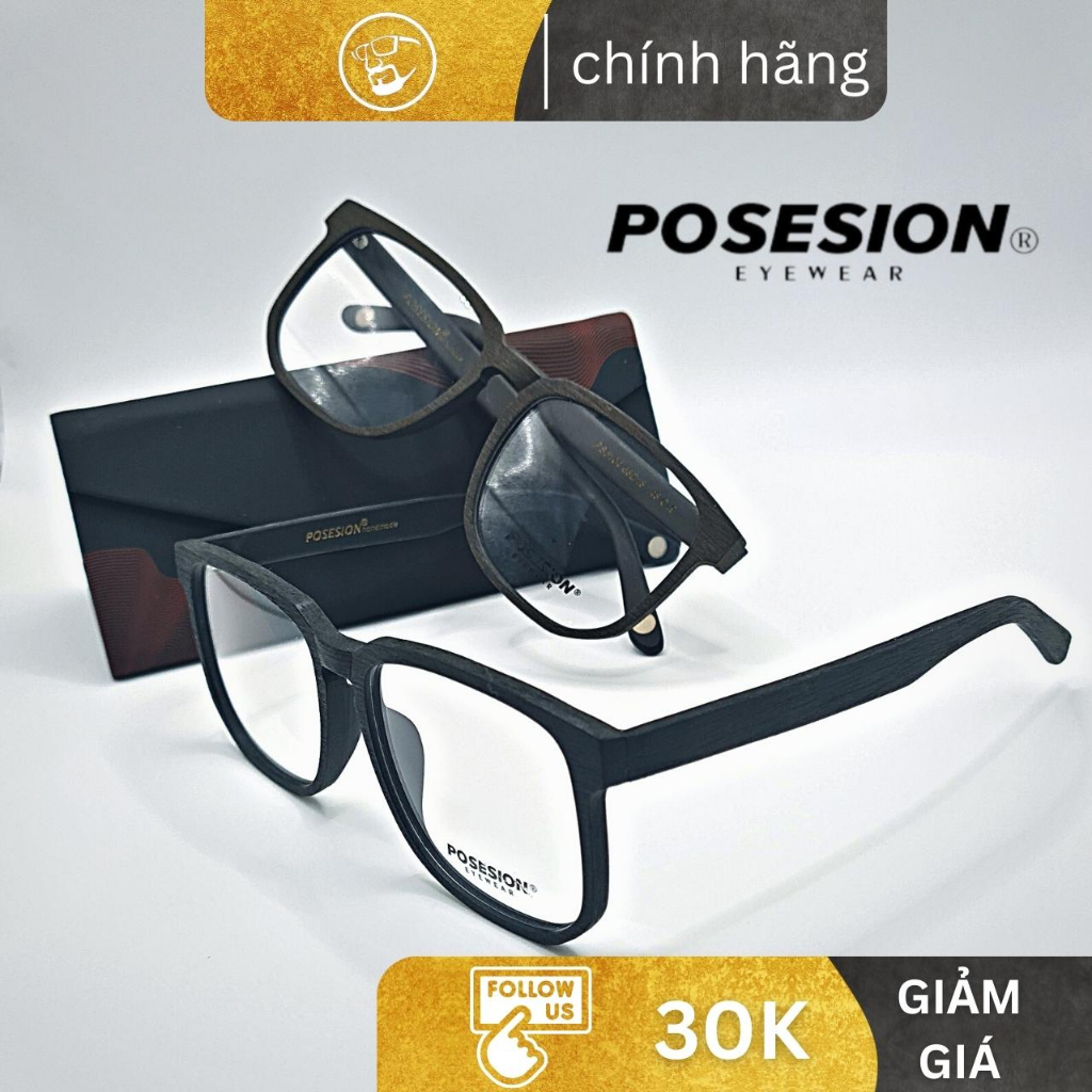 Gọng kính gỗ PS5104 Shinobi Mắt kính Posesion, thiết kế được phát Triển Tại Nhật Bản, cận gỗ nam nữ dáng cổ điển