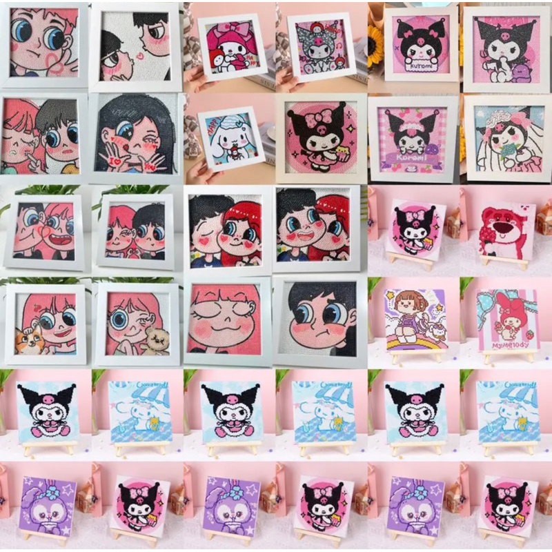 Tranh đính đá size 20cm căng khung