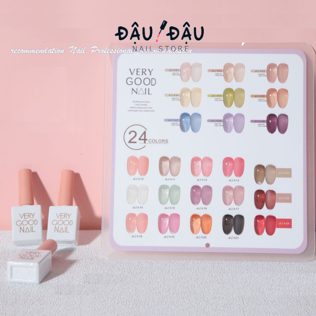 Sơn gel Very Good Nail thạch 24 màu tặng bảng màu - Phụ kiện nail chuyên nghiệp giá rẻ