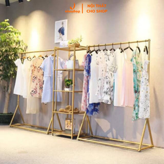 [Kho xào kệ cho shop] Khung sào treo váy, đầm, quần áo shop chân chữ Y. Giá treo quần áo chân chữ Y 1 tầng. VNS-022