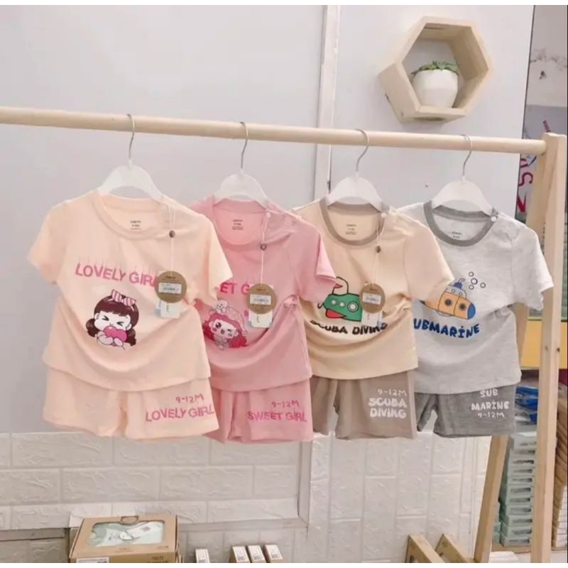 Bộ cộc tay cài vai bé trai Dokma 9 tháng đến 36 tháng