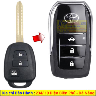 Vỏ độ gập chìa khoá xe toyota vios đời 2015-2024 v703.3