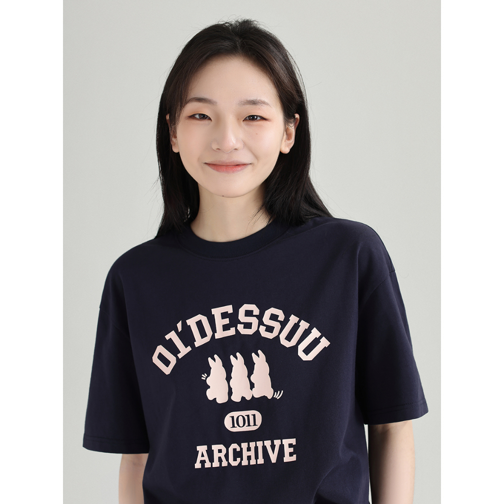 Áo thun DESSUU ngắn tay form rộng dáng suông in hình "OL DESSUU" áo phông 2023