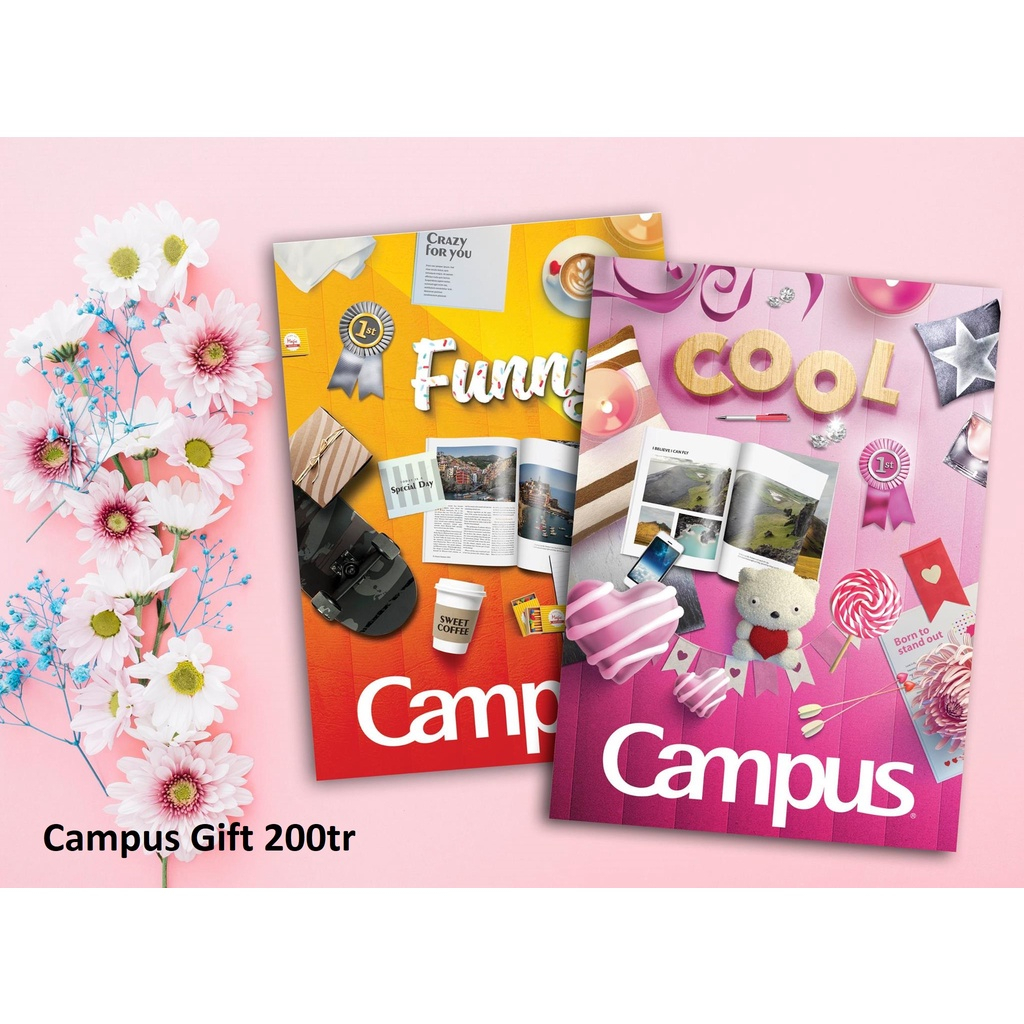 Vở kẻ ngang Campus Gift 200 trang - Shop giao bìa ngẫu nhiên