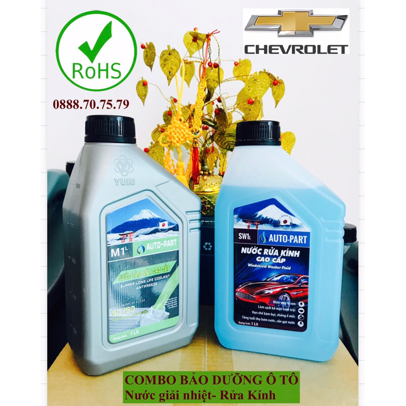 HCM] Bảo dưỡng ô tô Chevrolet -Combo nước rửa kính -giải nhiệt chai 1L, Yuri Nhật Bản(Tặng khăn) Colorado-Traiblazer