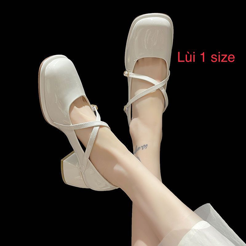 Giày Nữ 5 Phân Quai Đan Vắt Chéo Phong Cách Hàn Full Box Quảng Châu Lùi 1 Size