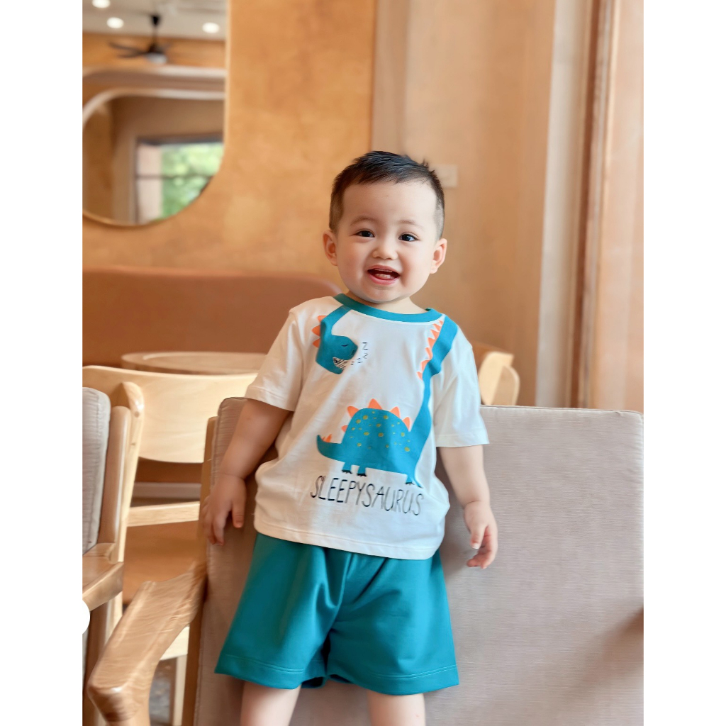 B957- BỘ ĐÙI KHỦNG LONG XANH BE