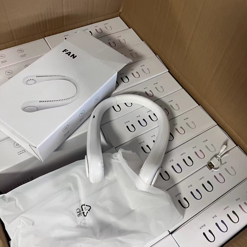 Quạt đeo cổ mini không cánh, quạt treo cổ 3 cấp độ gió, gió đa chiều,Quạt đeo cổ mini, quạt không cánh