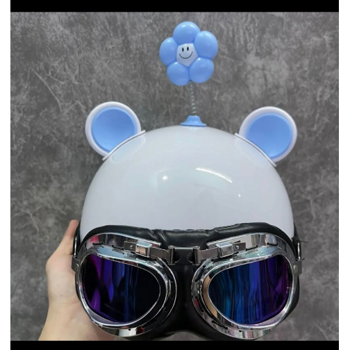 NÓN BẢO HIỂM PHI CÔNG TẶNG KÈM TAI CHUỘT VÀ BÔNG HOA CUTE