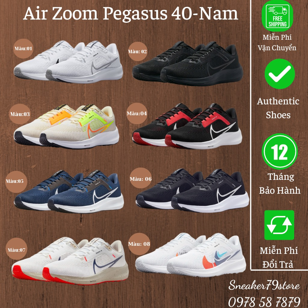 Giày Nike Air Zoom Pegasus 40 Nam  2023 - AUTHENTIC SHOES - Chính Hãng - FullBox