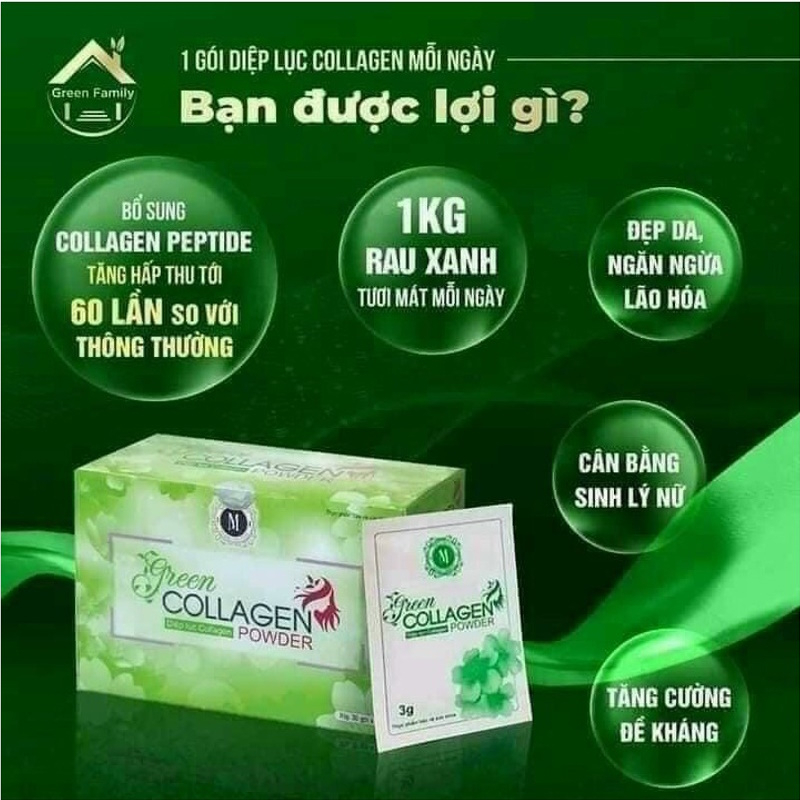 Diệp lục collagen green collagen hỗ trợ cho phái nữ sức khỏe sắc đẹp và