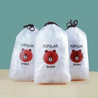 Túi gấu đa năng bọc thực phẩm set 100 chiếc, Màng bọc thực phẩm, màng bọc PE kèm túi gấu siêu dai