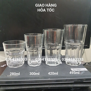 Cốc Thủy Tinh trà chanh trà đào cafe 280ml 300ml 420ml 500ml bộ 6 chiếc