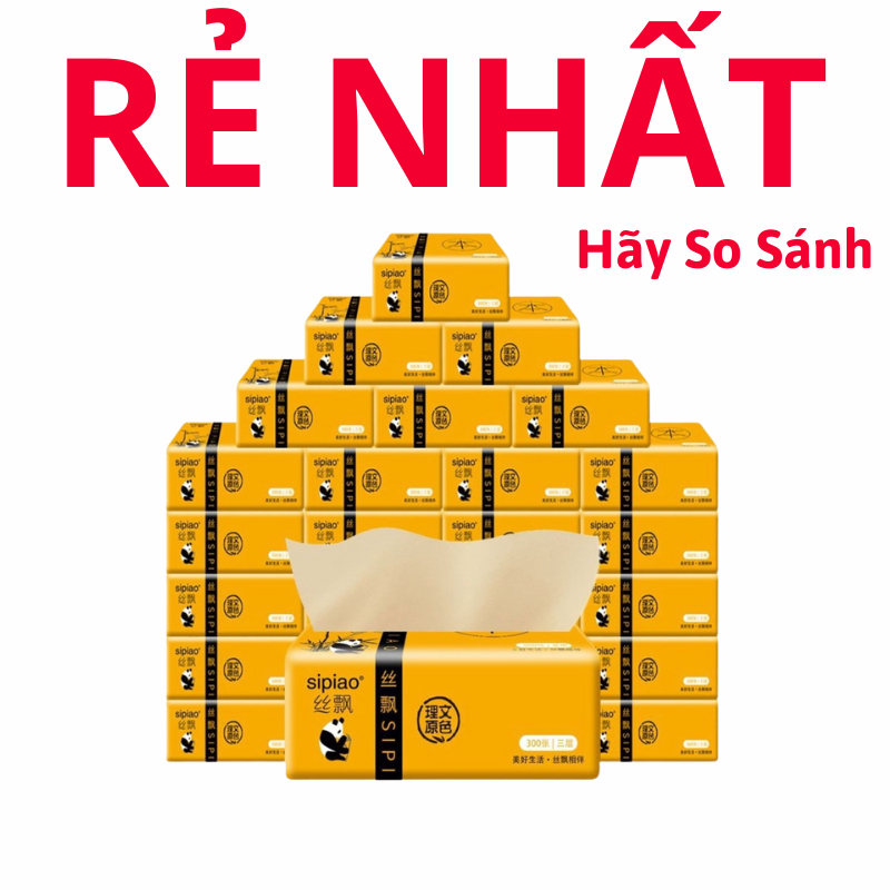 1 Thùng 30 Gói Gói Giấy Ăn Gấu Trúc Giấy Vệ Sinh Sipiao Chuẩn Nội Địa Trung