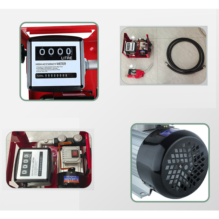 Máy bơm dầu nhớt điện 220v, Bơm hút diezel nhiên liệu có đồng hồ hiển thị báo dung lượng