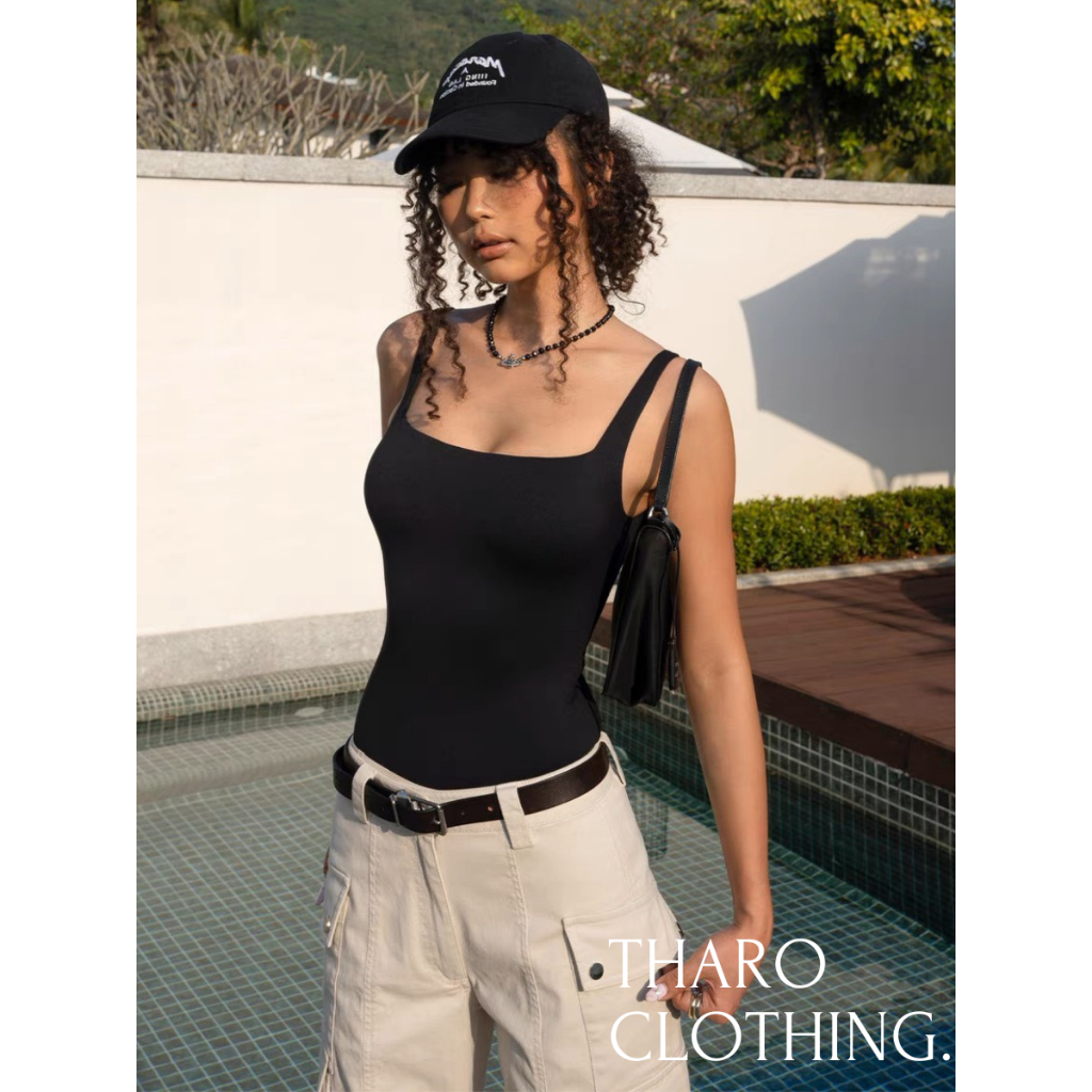 Bodysuit Cổ Vuông Hai Dây, Hở Lưng - Tharo Clothing [AO00117]