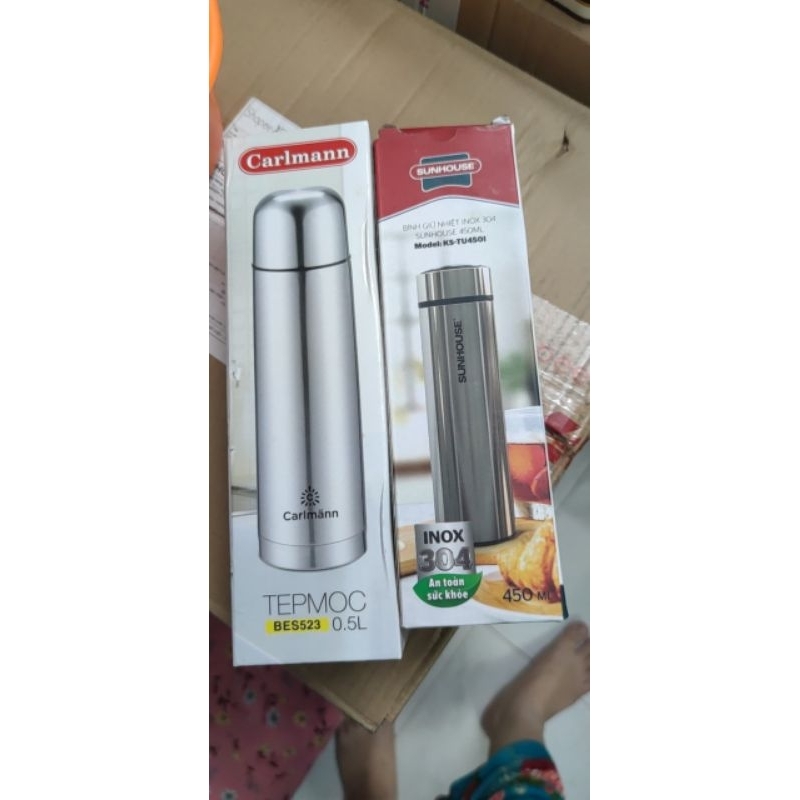 Bình giữ nhiệt Inox 304 Elmich 750ml/Carlmann 500ml/Sunhouse 450ml