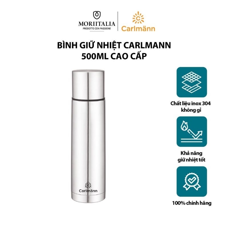 Bình giữ nhiệt Inox 304 Elmich 750ml/Carlmann 500ml/Sunhouse 450ml