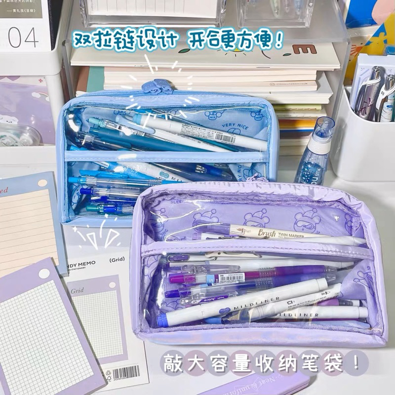 Túi Đựng Bút Lưới Trong Nhiều Ngăn form đứng phong cách Hàn Quốc Tiện Dụng