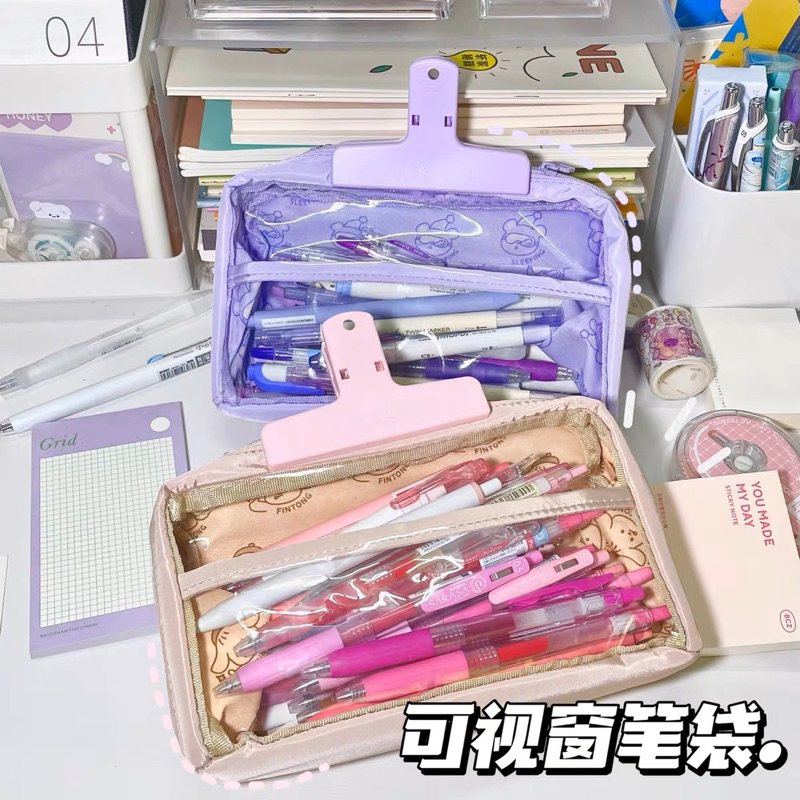 Túi Đựng Bút Lưới Trong Nhiều Ngăn form đứng phong cách Hàn Quốc Tiện Dụng