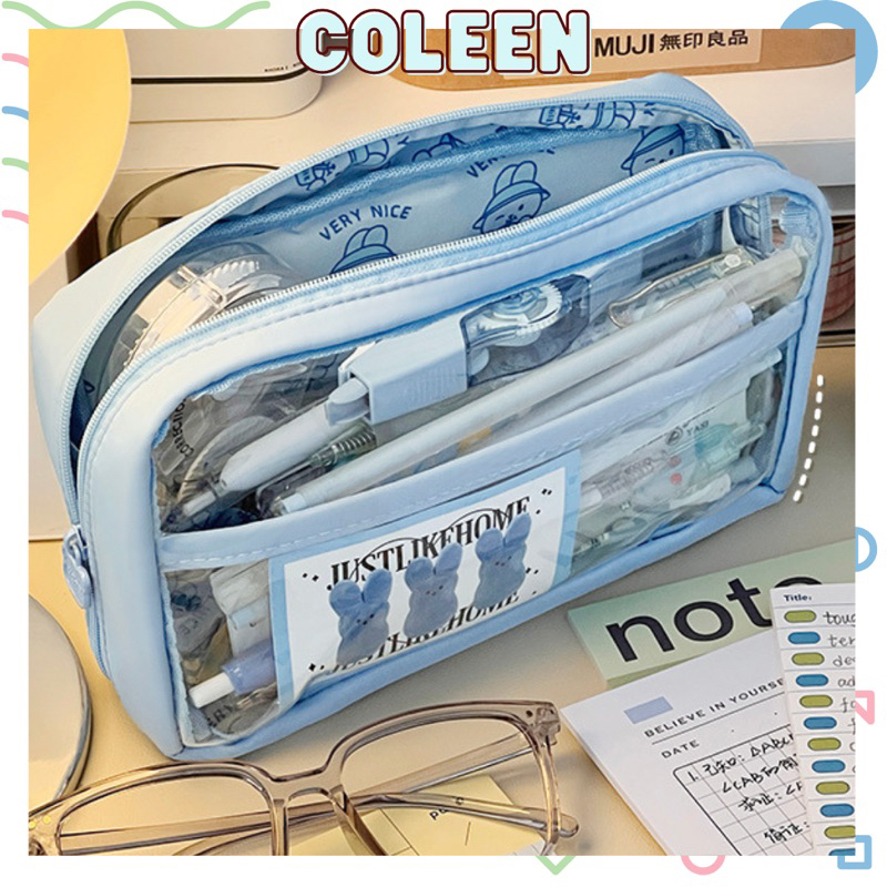 Túi Đựng Bút Lưới Trong Nhiều Ngăn form đứng phong cách Hàn Quốc Tiện Dụng