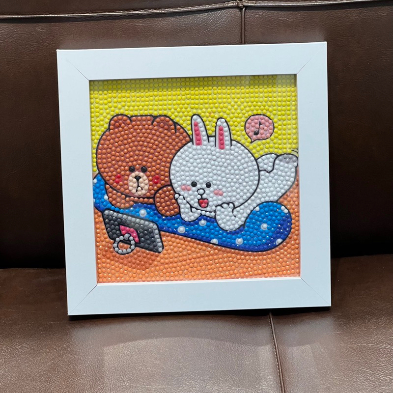 Tranh cườm DIY Gấu Thỏ