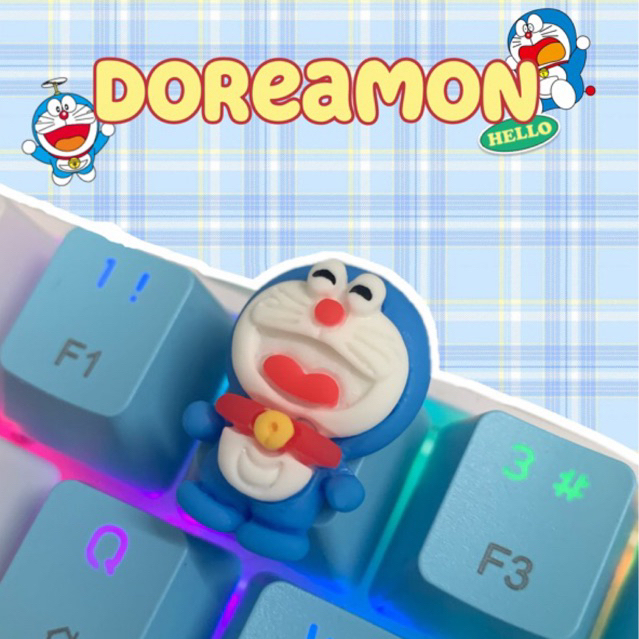Keycap Abs doubleshot  hình chú mèo máy doreamon dễ thương🌷