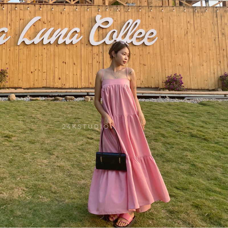 MAYA DRESS - Váy/Đầm/Maxi 2 dây dáng dài babydoll 24kstudio