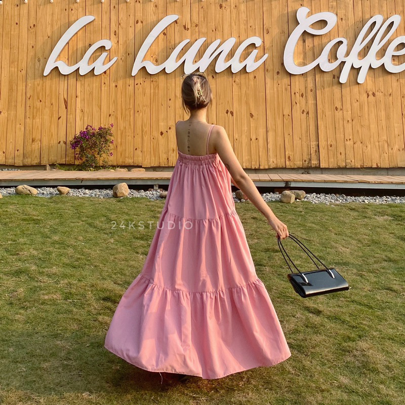 MAYA DRESS - Váy/Đầm/Maxi 2 dây dáng dài babydoll 24kstudio