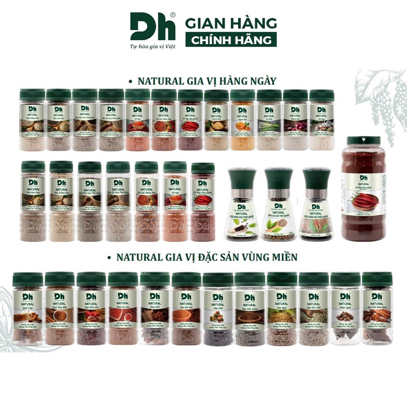 Gia vị tự nhiên bột sả nghệ gừng hành tỏi tiêu ớt DH Food Natural
