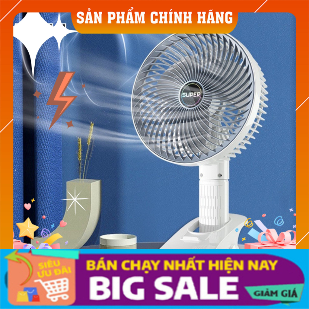Quạt Kẹp Đa Năng Để Bàn SUPER 3IN1 KẸP BÀN, Kẹp Điện Thoại Hoặc Gắn Bàn Quạt Cầm Tay Nhỏ Gọn Tiện Dụng