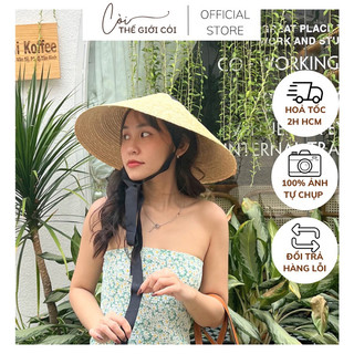Nón lá cói cứng độc đáo - nón style còi thế giới cói