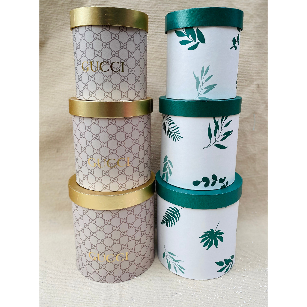 Hộp trụ tròn cắm hoa sáp, hoa tươi cao cấp set 3 cái 3 size sẵn kho TPHCM