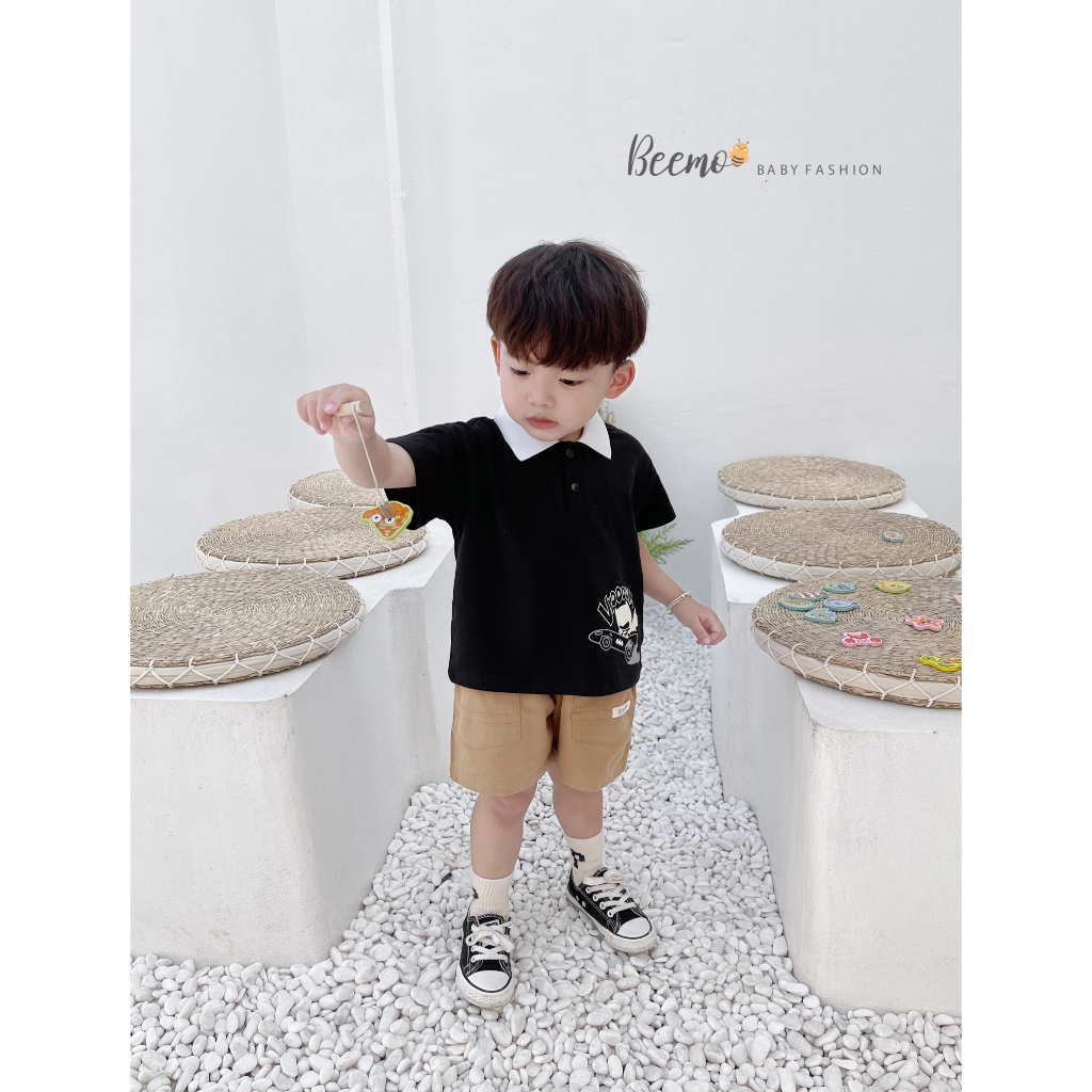 Bộ polo cộc tay hoạ tiết Batman Beemo mẫu mới cho bé