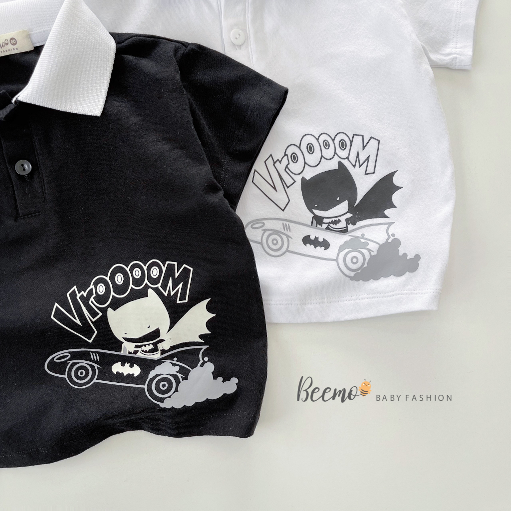 Bộ polo cộc tay hoạ tiết Batman Beemo mẫu mới cho bé