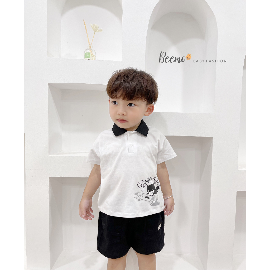 Bộ polo cộc tay hoạ tiết Batman Beemo mẫu mới cho bé