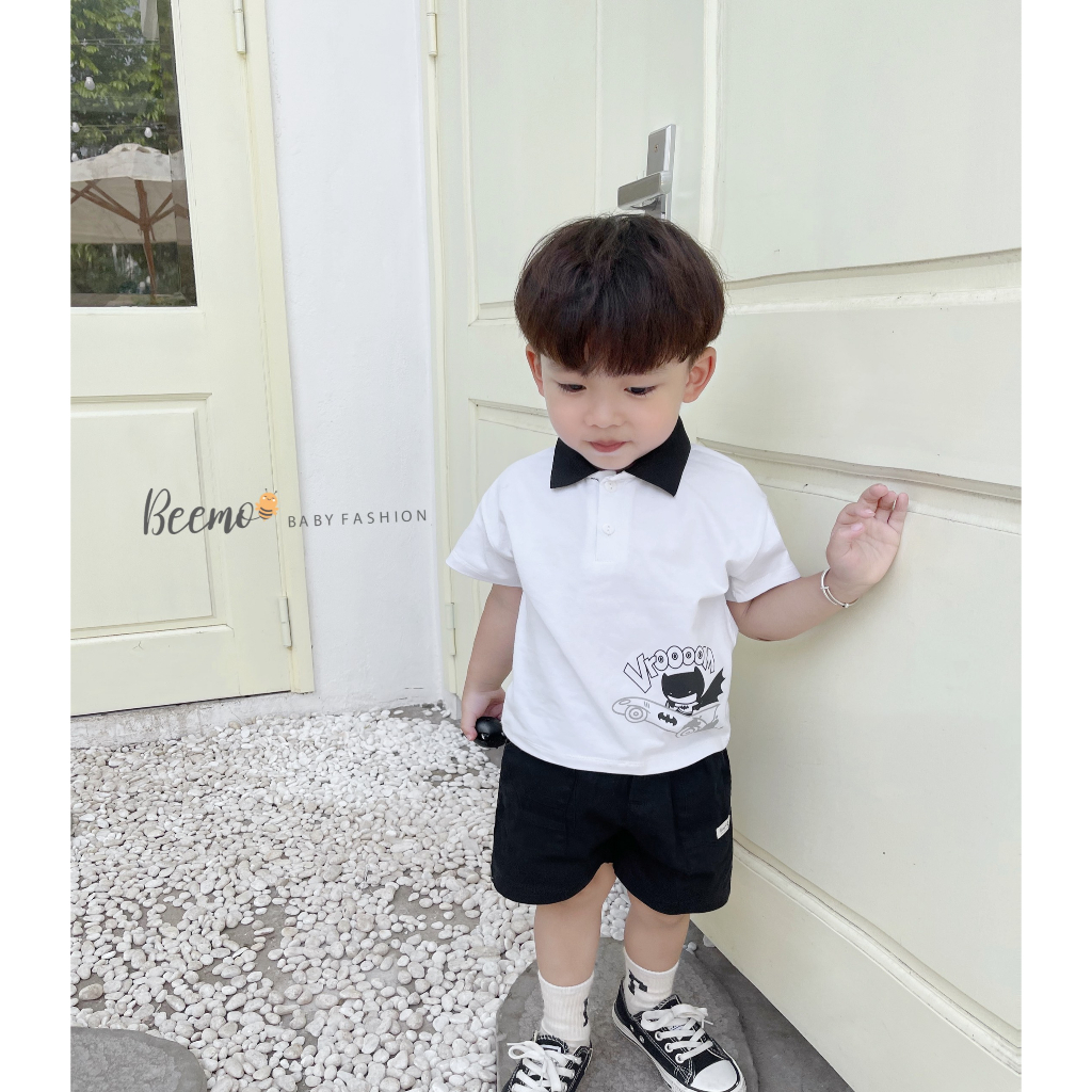 Bộ polo cộc tay hoạ tiết Batman Beemo mẫu mới cho bé