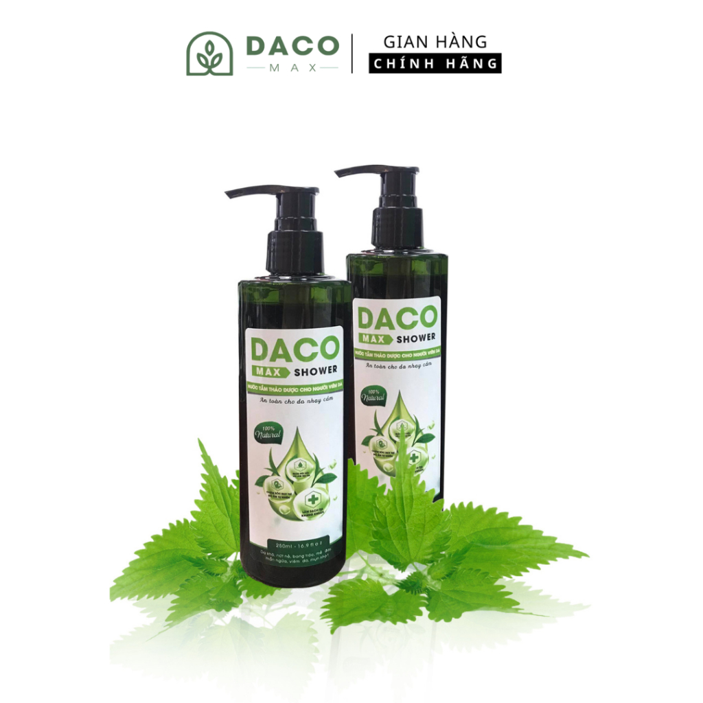 Nước Tắm Thảo Dược Daco Max làm sạch bề mặt da, kháng khuẩn, chống viêm - 250ml
