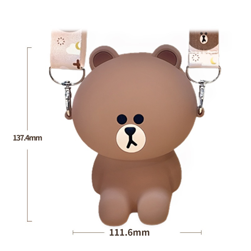 Túi đeo chéo silicon Brown