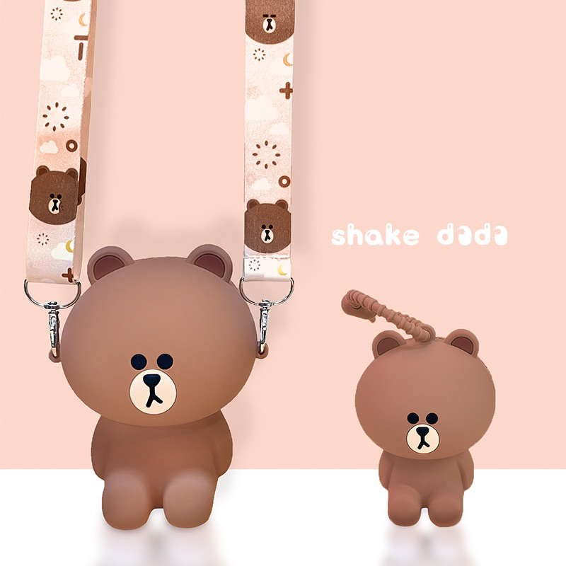 Túi đeo chéo silicon Brown