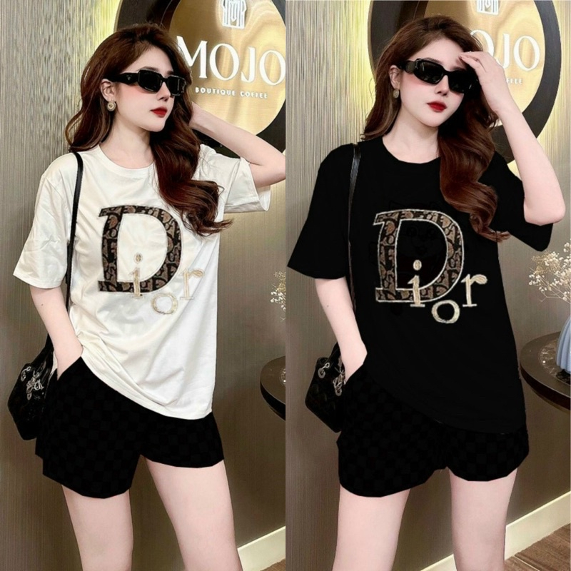 Set đồ nữ dễ thương in chữ DI.OR siêu đẹp tôn dáng sang chảnh, bồ đồ nữ hè nữ đẹp nhất hè này danh cho đi chơi BTT06