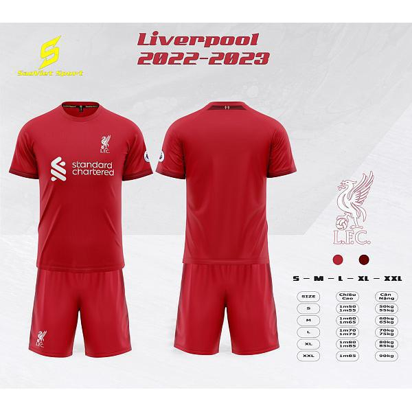 (FAN THE KOP LIVERPOOL）Bộ Quần Áo Đá Bóng CLB Liverpool - Mùa Giải 2023- Chất Liệu Thun Lạnh Cao Cấp